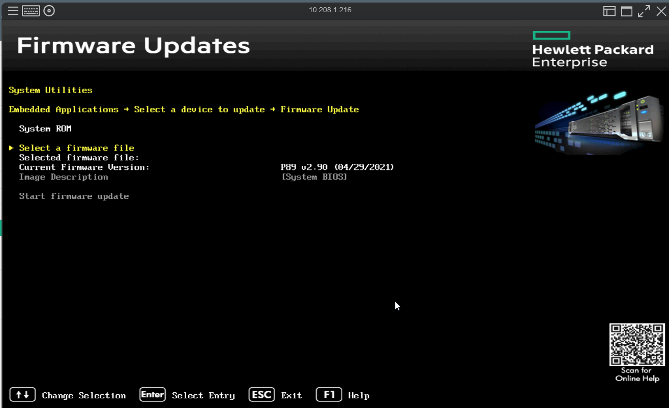 Updating BIOS on HPE 380 Gen9 to newest version P89_3.08_01_12_2023