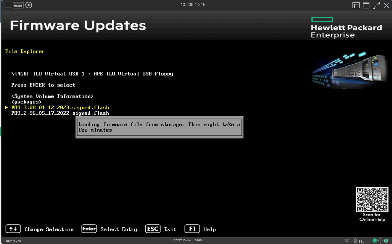 Updating BIOS on HPE 380 Gen9 to newest version P89_3.08_01_12_2023