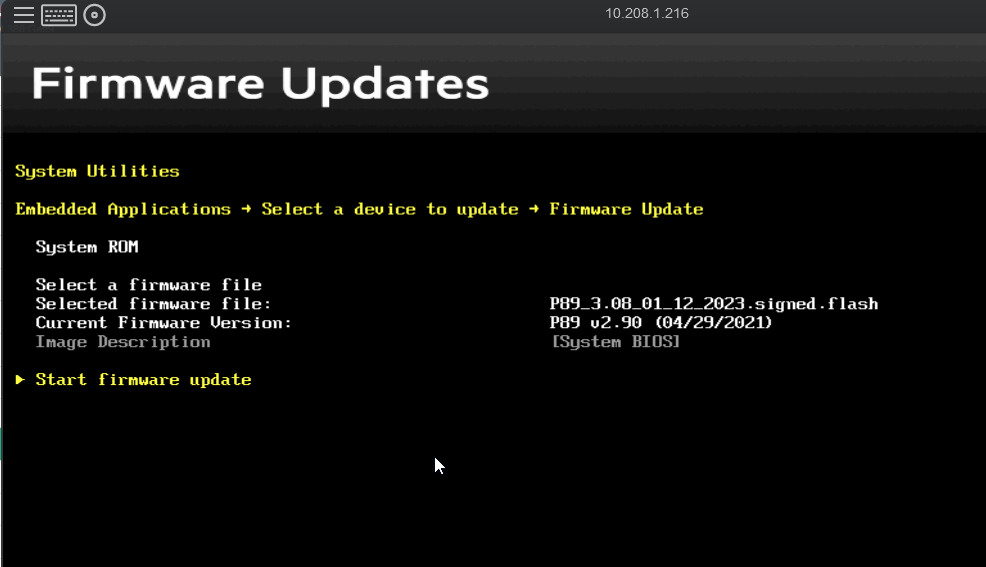 Updating BIOS on HPE 380 Gen9 to newest version P89_3.08_01_12_2023