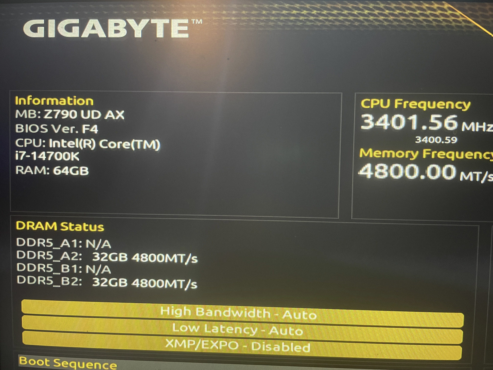 SSD Gigabyte AORUS Gen4 7300 SSD 2TB M.2 not working on Gigabyte Z790 UD AX M2A_CPU slot.