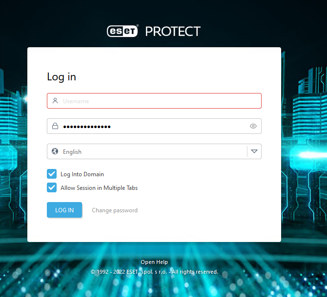 Opening the ESET PROTECT Web Console, ESET PROTECT