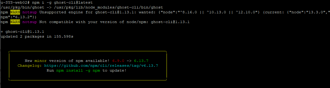 Instalacja i update Ghost oraz drobne problemy z wersjami node.js pod NetBSD z pkgsrc 2019Q4